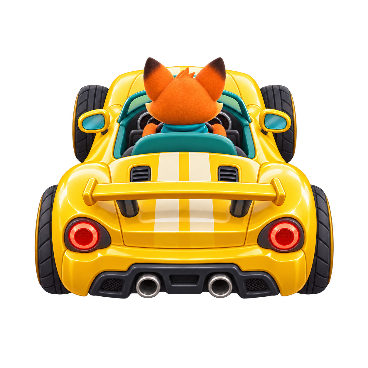 Mithi’s golden sports convertible, ready to race